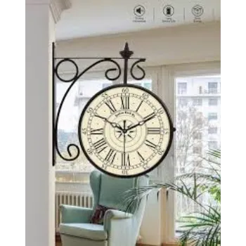 Round Shaped Double Sided Vintage Wall Clock 